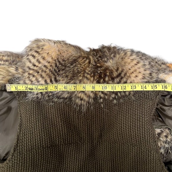 Joe Fresh Faux Fur Hip Length Vest Women's Size L - Picture 10 of 12